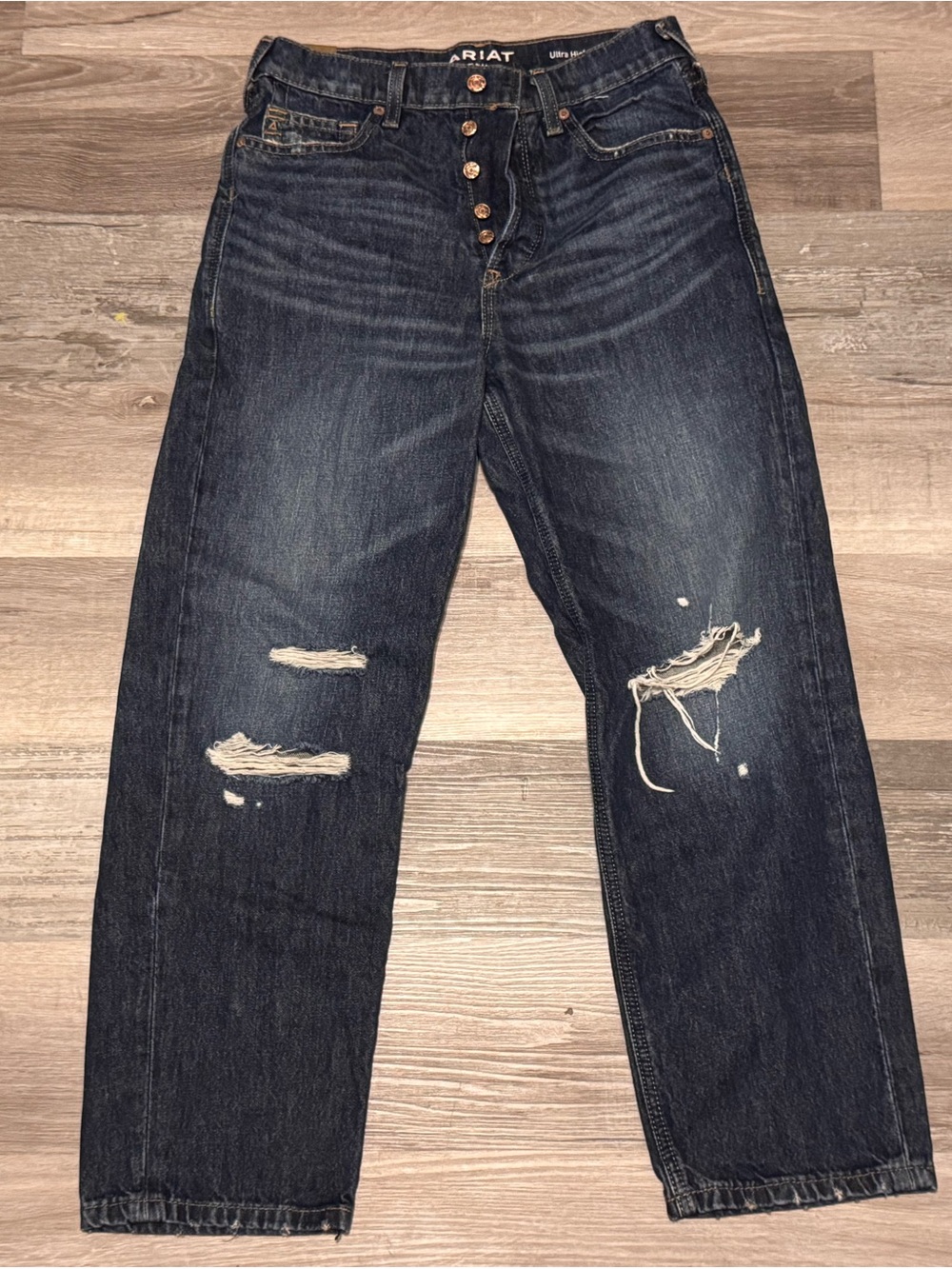 Ariat Women's Dark Blue Distressed Boyfriend Jeans